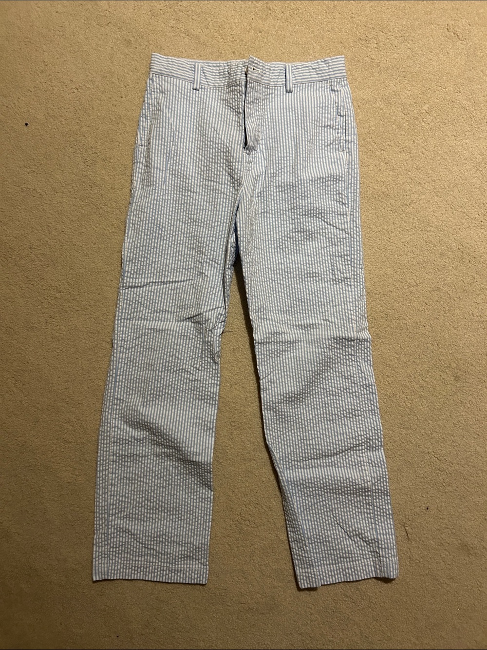 Vineyard Vines Boys Blue & White Seersucker Pants